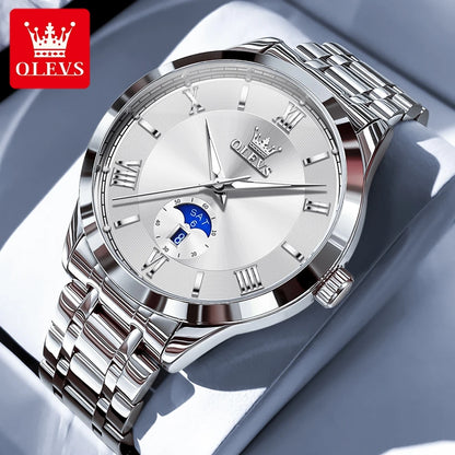 Men’s Stainless Steel Quartz Watch With Day-Date Dial