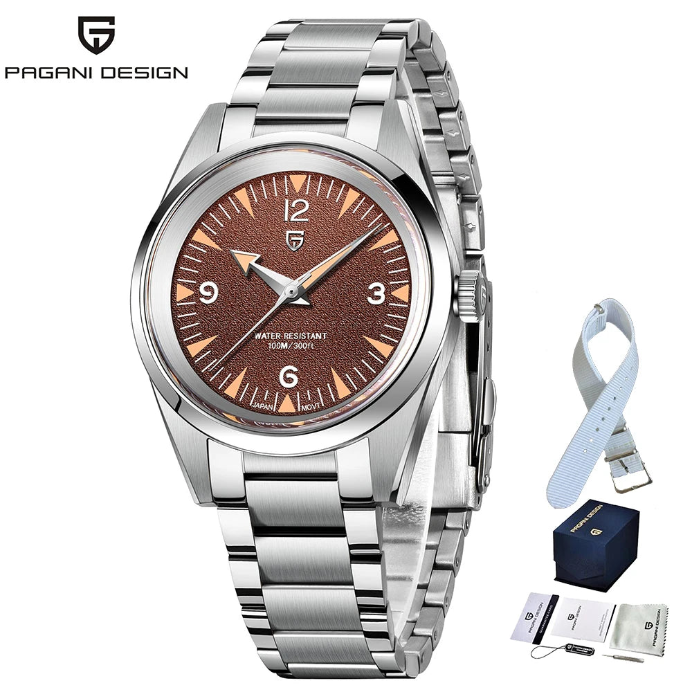 Men’s 38 mm Dress Quartz Watch Sapphire Stainless Steel