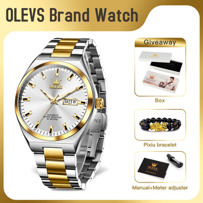 Men's Mechanical Business Watch With Luminous Date