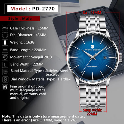 Men's Automatic Mechanical Watch Sapphire Crystal