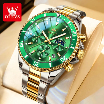 Men’s Luxury Moon Phase Chronograph Quartz Watch
