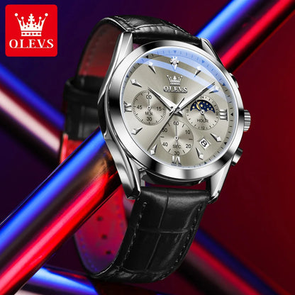 Men’s Chronograph Dress Watch With Moon Phase Display