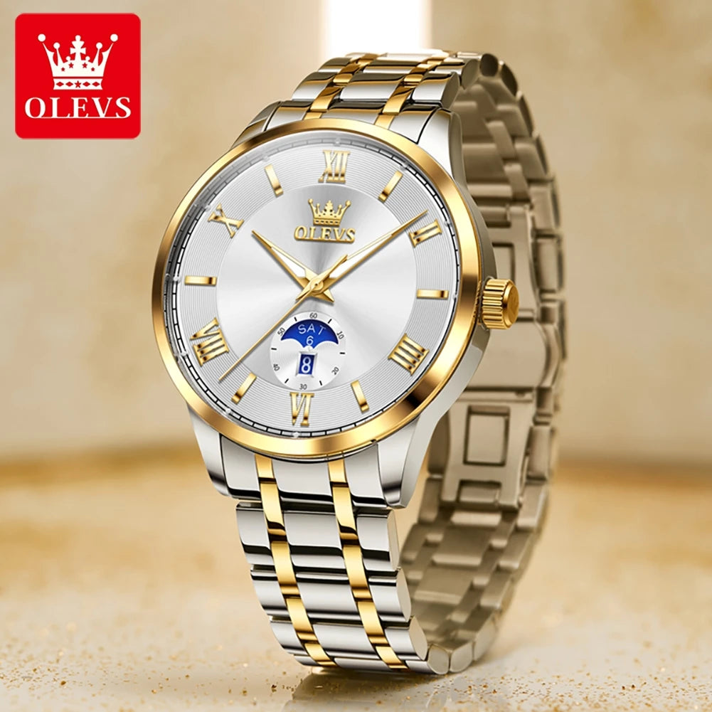 Men’s Stainless Steel Quartz Watch With Day-Date Dial
