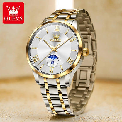 Men’s Stainless Steel Quartz Watch With Day-Date Dial