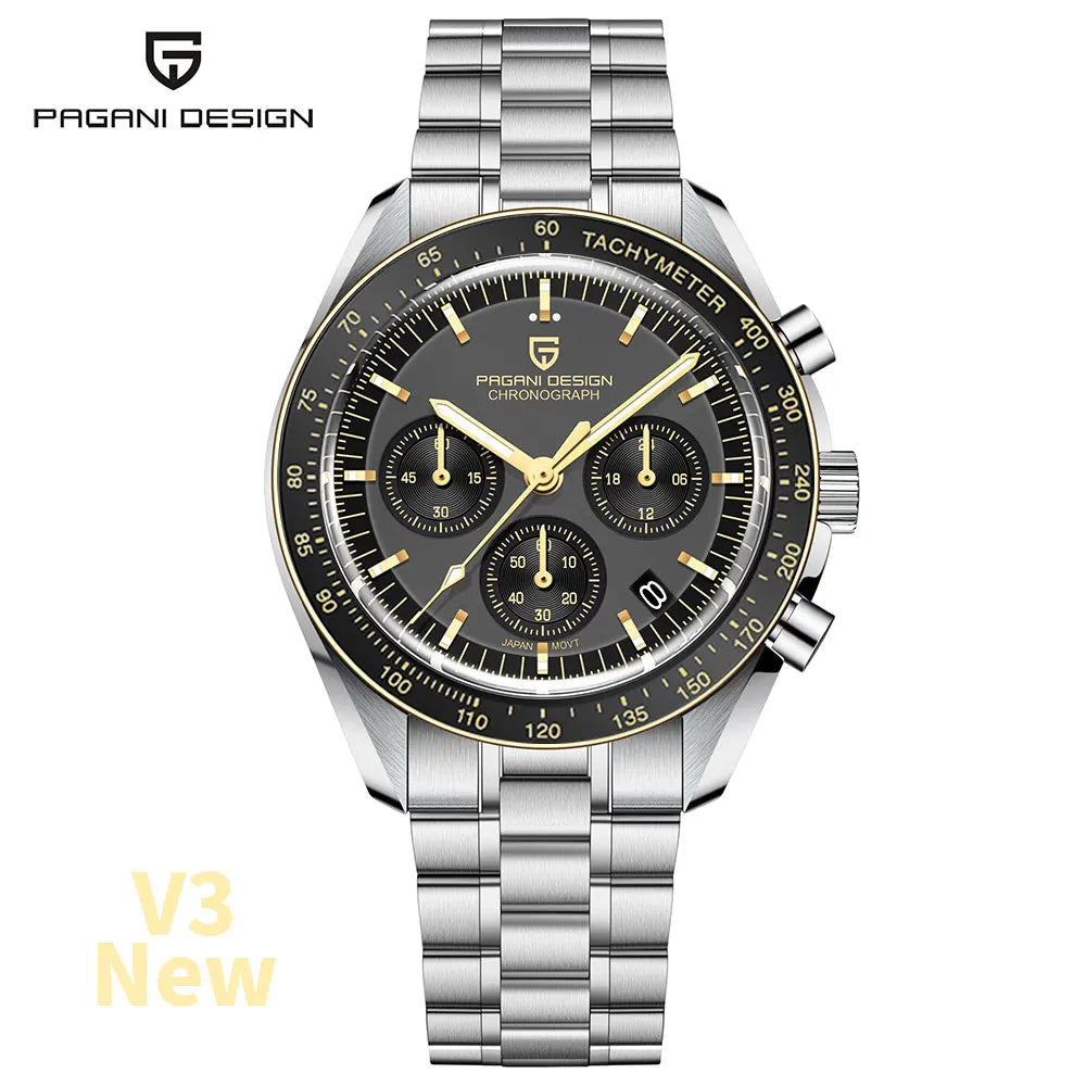 Men’s Moonwatch Style Chronograph Quartz Watch Sapphire