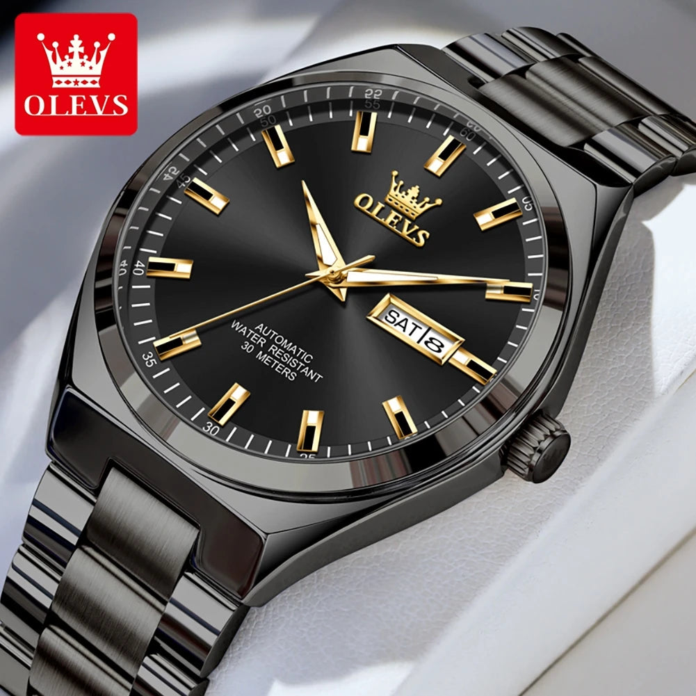 Men's Mechanical Business Watch With Luminous Date