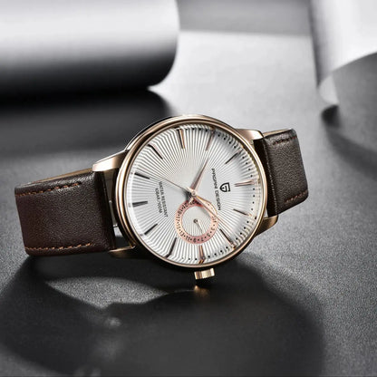 Men’s Quartz Dress Watch 10 Bar – Leather Strap, 40 mm
