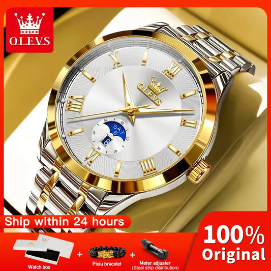 Men’s Stainless Steel Quartz Watch With Day-Date Dial