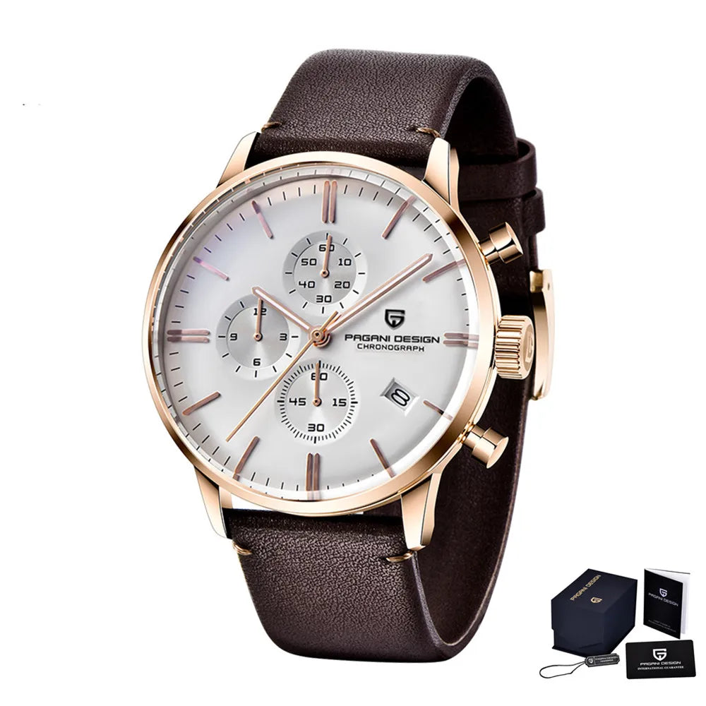 Men's Chronograph Quartz Watch With Stainless Steel Band
