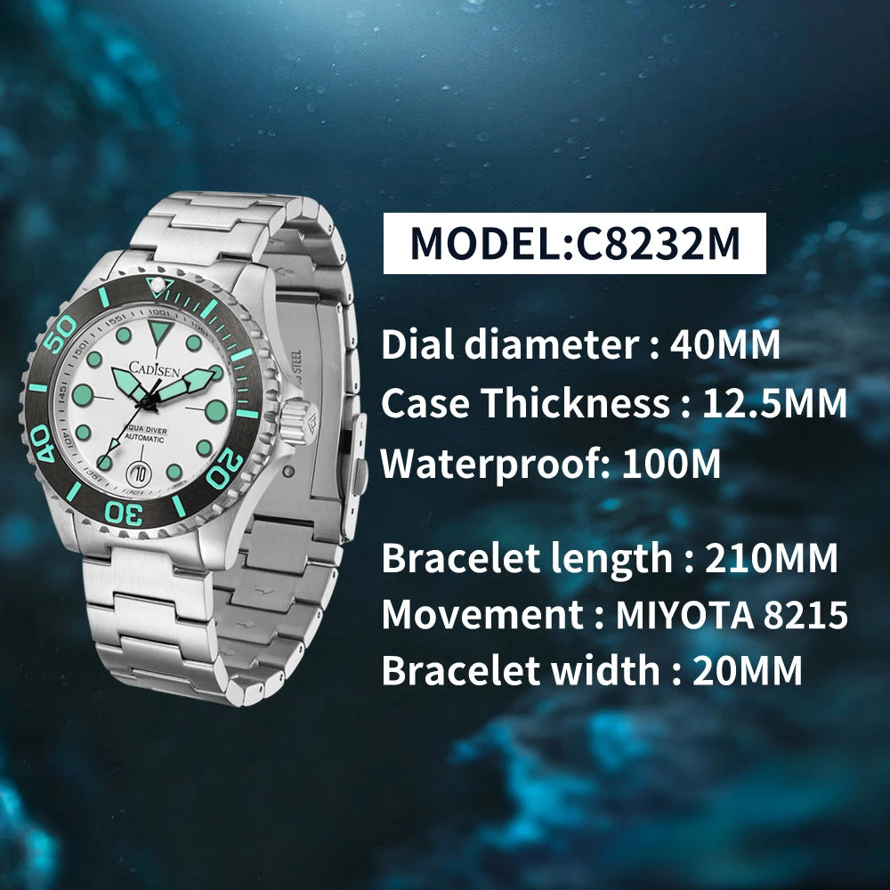 Men’s Automatic Dive Watch 100M With Sapphire Crystal