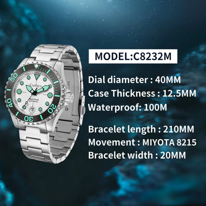 Men’s Automatic Dive Watch 100M With Sapphire Crystal